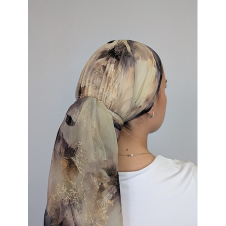 מטפחת לונג הלל - שיפון רקום