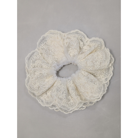 גומיית סקראנצ'י - תחרה לבנה