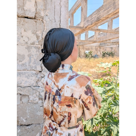 טורבן סאטן - שחור