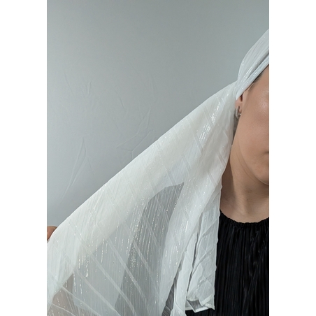 מטפחת לונג פליסה שיפון - לבן