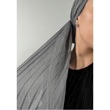 מטפחת לונג פליסה שיפון - אפור