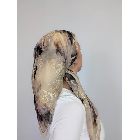 מטפחת מרובעת הלל - שיפון רקום