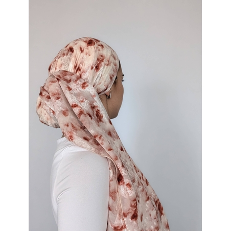 מטפחת לונג אביבית - שיפון רקום