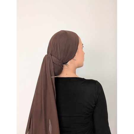 מטפחת לונג רשת לייקרה - חומה