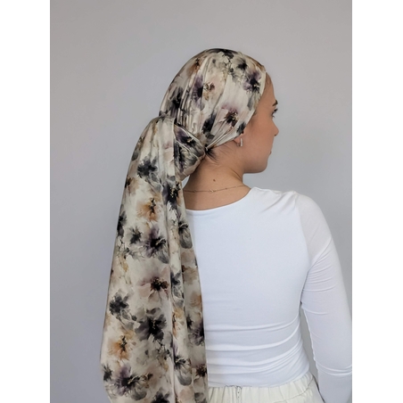 מטפחת לונג פרח - סאטן