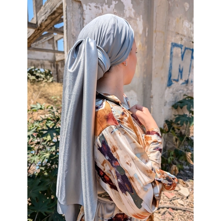 מטפחת לונג עטרה - אפור