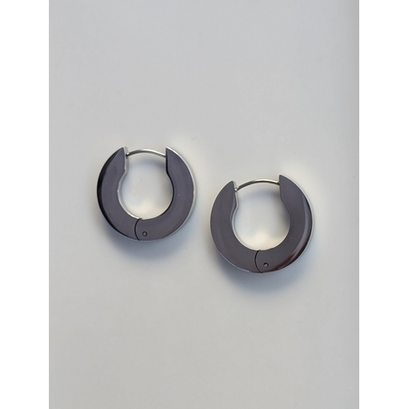 עגיל חישוק עבה stainless steel - כסף