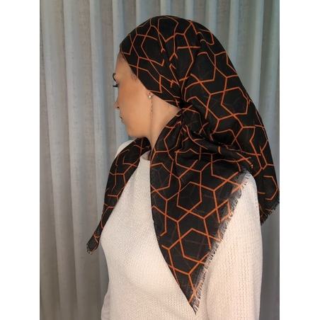 מטפחת מרובעת משושה - כתומה