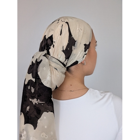 מטפחת לונג חירות - שיפון רקום