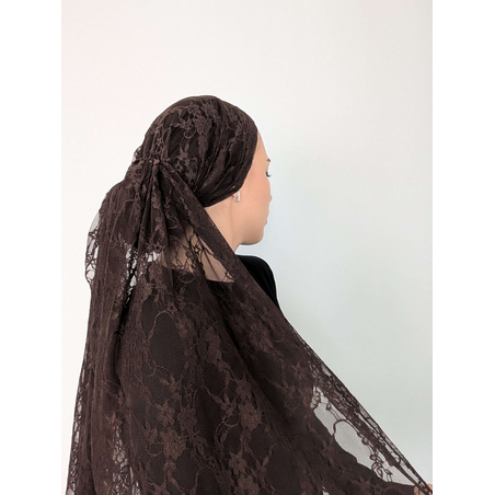 מטפחת לונג - תחרה חומה