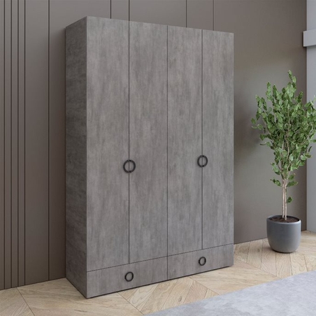 ארון בגדים מודרני – מראה שיש אפור