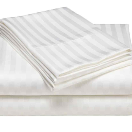 כותנה לבנה דגם פסים