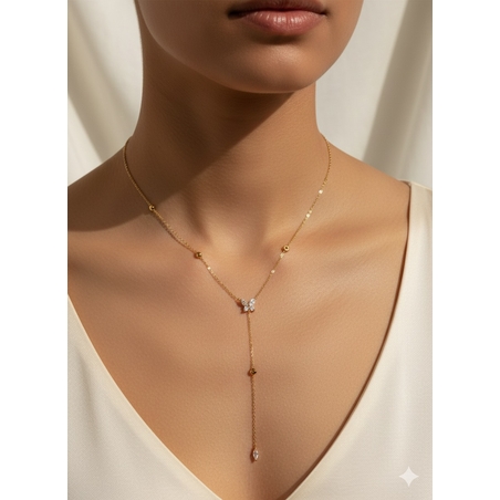 שרשרת עניבה פרפר זהב