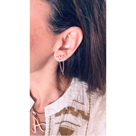 עגיל לוטוס כפול