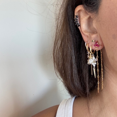 עגיל לוטוס ורוד צמוד נשפך