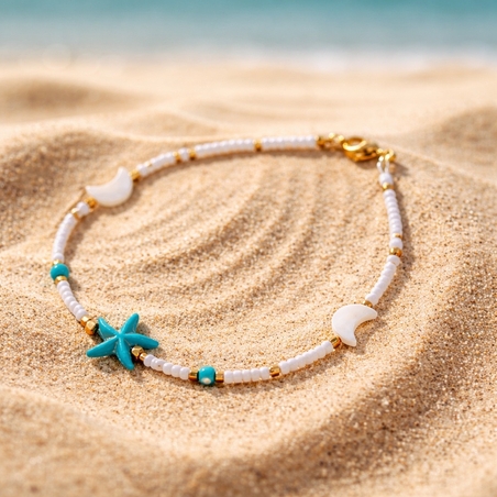 צמיד רגל טורקיז