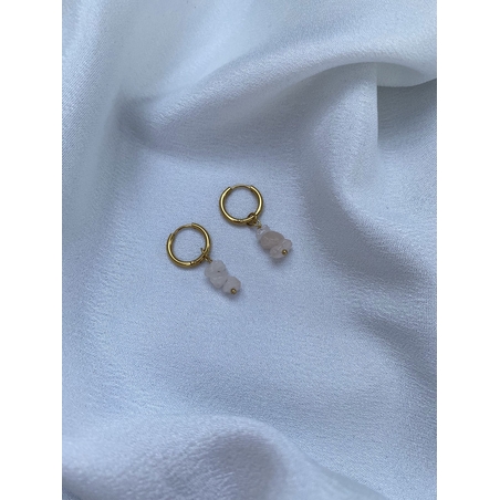 עגילי רוז קוורץ