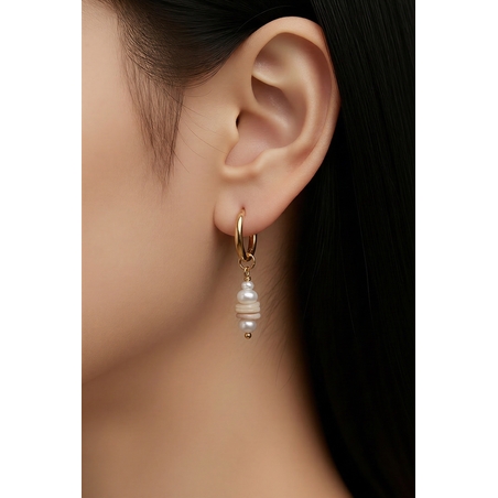 עגילי צדף פנינה