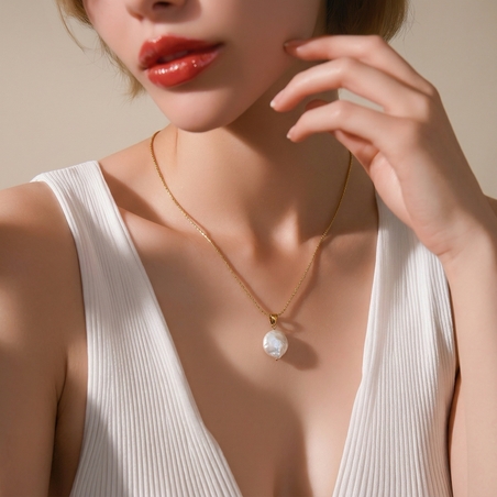 פנינה גדולה זהב