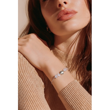 צמיד כסף רוז קוורץ