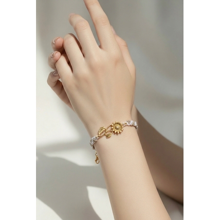 צמיד פרח מקרמה