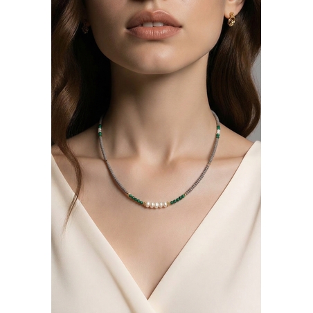שרשרת Gray Green Pearl