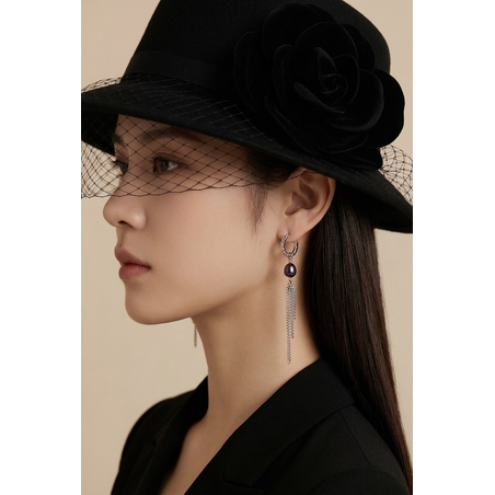 עגילים Midnight Pearl