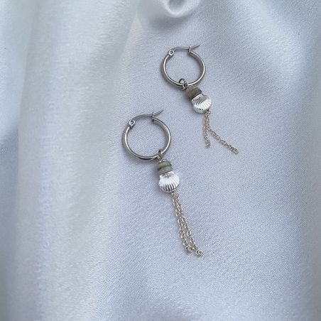 עגילי צדף כסף