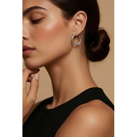 עגילי Silver Twist