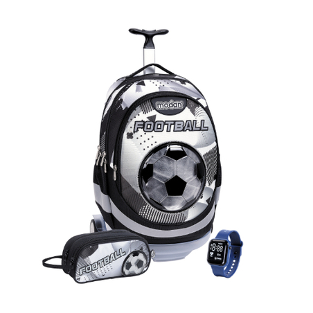 תיק טרולי + קלמר כדורגל כדור לבן מארז מתנה