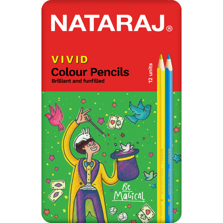 מתכת עפרונות צבעוניים 12 צבע משולש VIVID PREMIUM