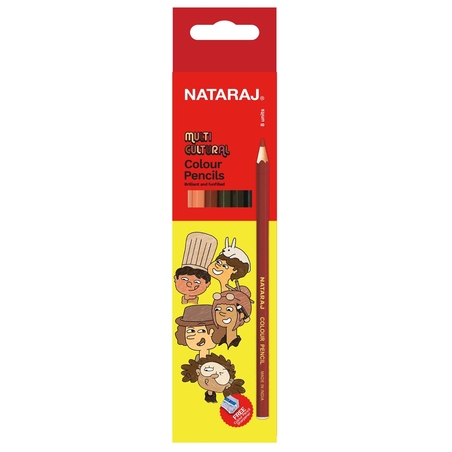NATARAJ עפרונות צבעוניים 8 צבעים צבעי גוף אדם