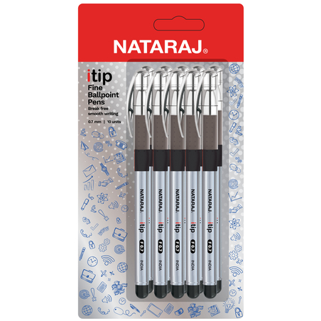 NATARAJ ITIP FINE BALL 0.7 BLACK X10