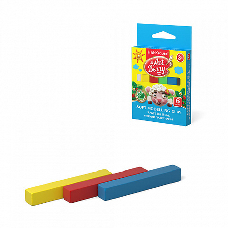 פלסטלינה רך עם אלווירה 6 צבעים ARTBERRY