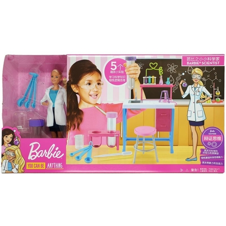 בובת ברבי המדענית ערכת מדע.