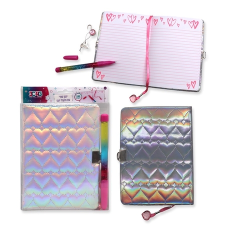 יומן עם מנעול ועט לבבות 12035מייק איט ריל