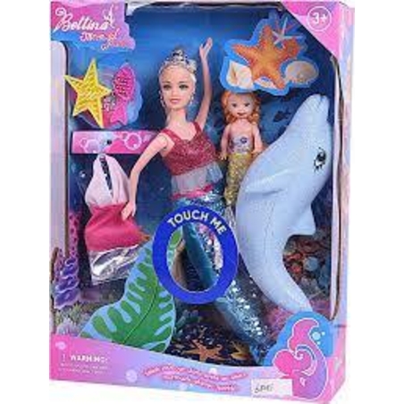 סט משחק בובת נסיכה בתולת ים