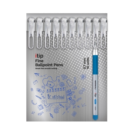 NATARAJ ITIP FINE BALL 0.7 BLUE X10