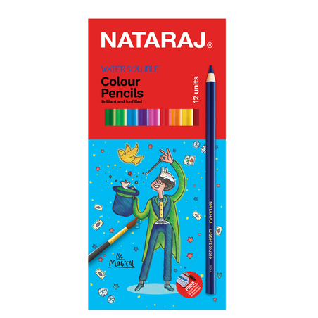 NATARAJ עפרונות צבעוניים עם מברשת
