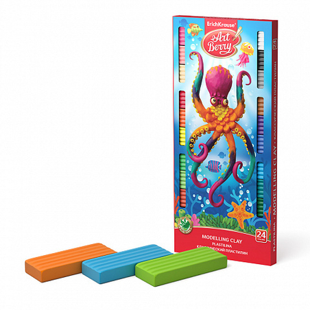 ARTBERRY פלסטלינה 24 צבע עם כלים 432 גרם