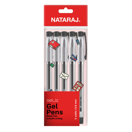 NATARAJ GELIX GEL שחור אריזה*5