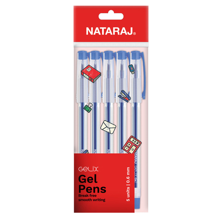 NATARAJ GELIX GEL כחול אריזה*5