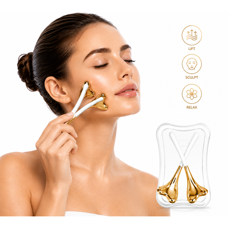 מעסה פנים יוקרתי gold Lift – לעיסוי, ניקוז והענקת מראה זוהר לעור