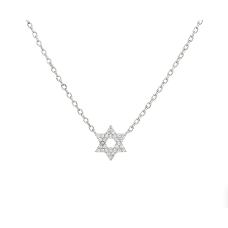 שרשרת מגן דוד- בשיבוץ זרקונים