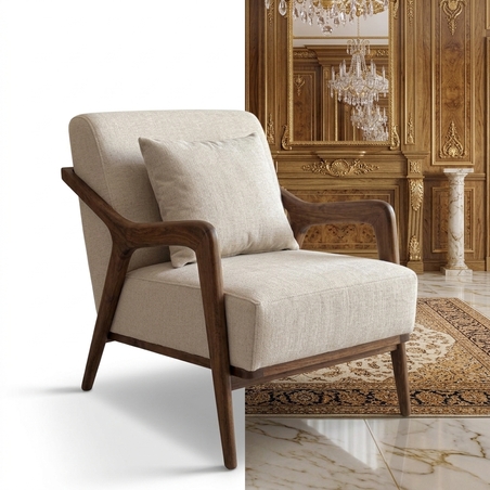 Scandinavian Walnut Accent Chair