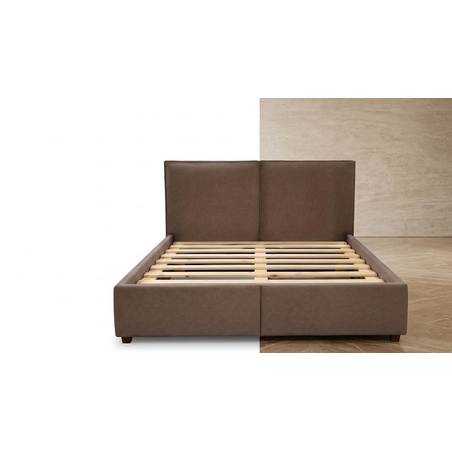 Contemporary Brown Split Headboard Bed Frame