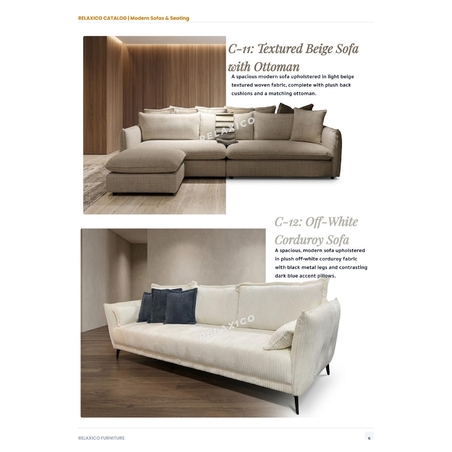 Off-White Corduroy Sofa