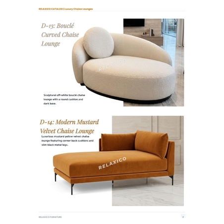 Boucle Curved Chaise Lounge
