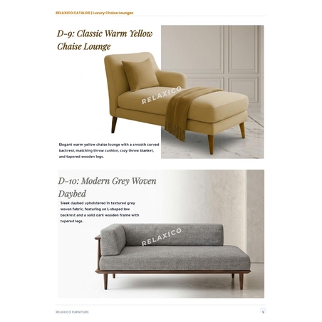 Classic Warm Yellow Chaise Lounge