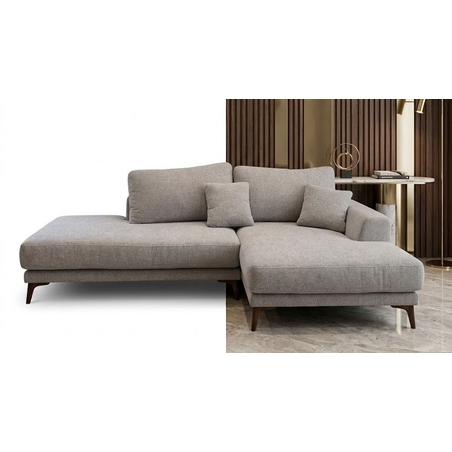 Curved Greige Modular Sectional